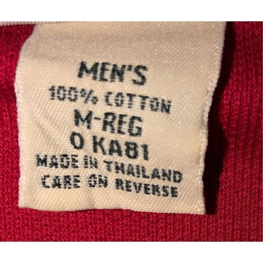 L.L.‎ Bean Mens Size Medium Regular Red 100% Cotton Long Sleeve Polo Shirt